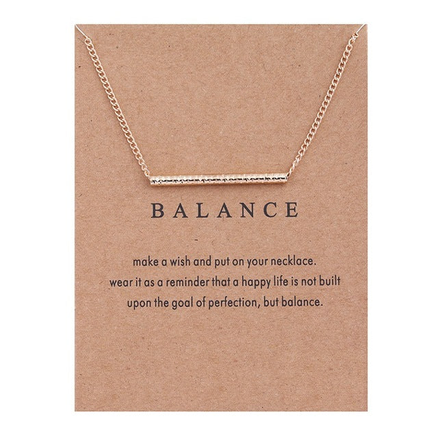 Gold Balance Bar Necklace